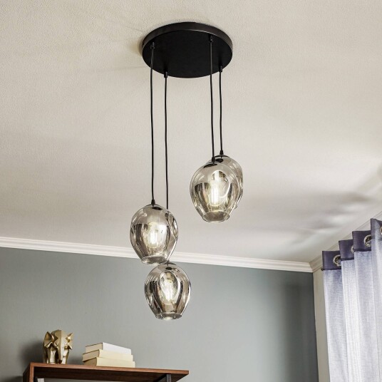 EMIBIG LIGHTING Starla pendellampe rund 4 lyskilder glass grafitt EMIBIG LIGHTING Starla pendellampe rund 4 lyskilder glass grafitt