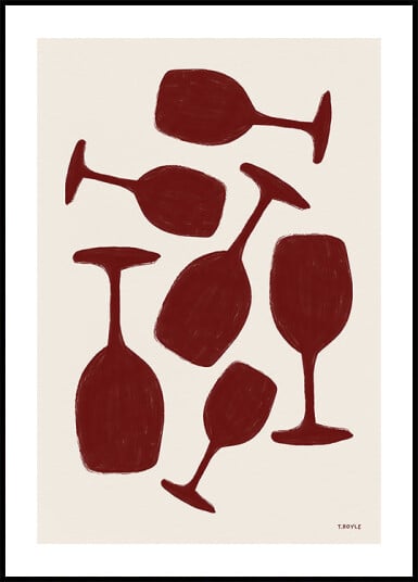 Abstract  Wine Glasses Plakat Plakat / 21x30cm