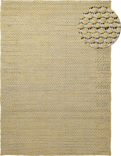 Ullteppe Ovelia gul/hvit Størrelse: 240 x 340 cm