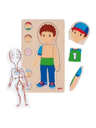 Goki Wooden Layer Puzzle Human Body Boy 29 pcs.