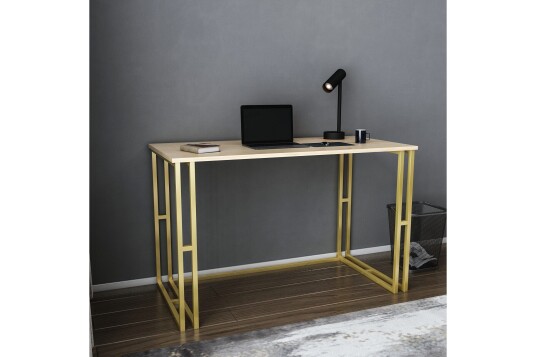 Malem Skrivebord 60x74,8x120 cm Gull/Brun