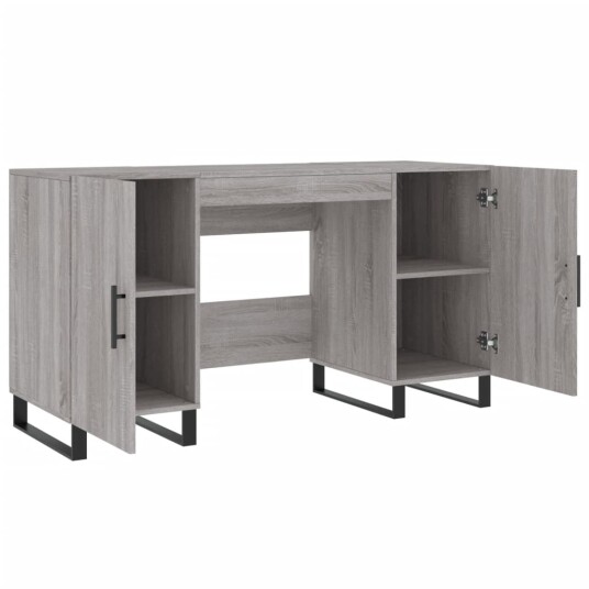 vidaXL Skrivebord grå sonoma 140x50x75 cm konstruert tre