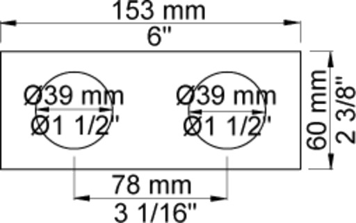Vola Plate 5002, 2 Hull, Rustfritt Stål