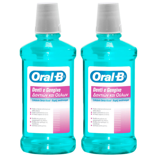 Oral B Munnvann 2 x 500 ml tenner og Gums Mint alkoholfri Oral B Munnvann 2 x 500 ml tenner og Gums Mint alkoholfri