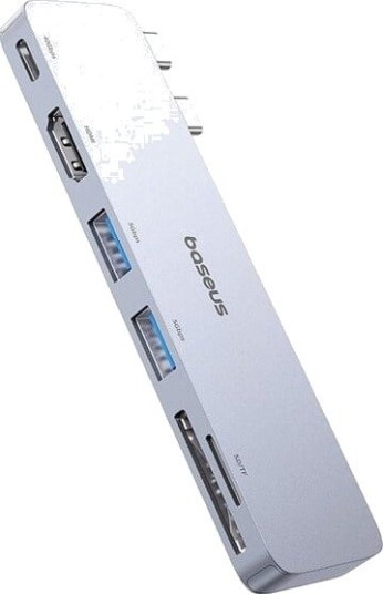 Baseus UltraJoy Series 6-in-1 USB-C Hub 40Gb/s USB 3.0 HDMI 4K with SD and microSD Reader Gray B00052802811-04