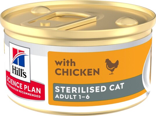 Hill's Science Plan våtfôr Science Plan Adult Sterilised Mousse Kylling 24 x 85 g