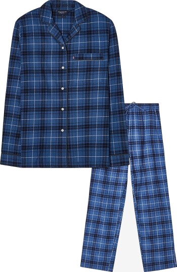 Lexington Home Organic Cotton Flannel Pajama Set Blue M