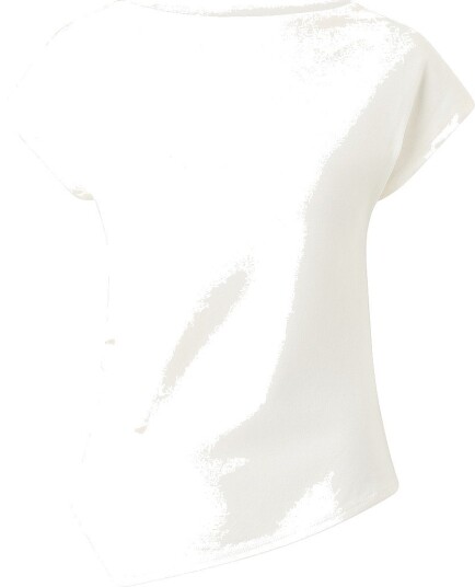 Mango Asymmetric T Shirt With Pleat Detail White L