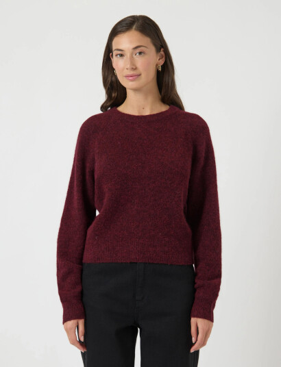 YAS Yasjohi Ls Wool Blend Pullover S. Noos Burgundy S YAS Yasjohi Ls Wool Blend Pullover S. Noos Burgundy S