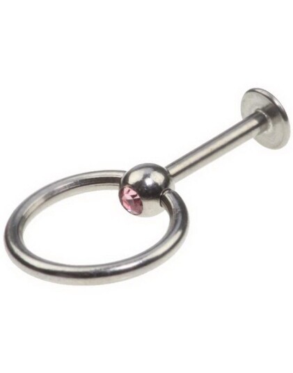 Utgått Labrett med Rosa Sten og Slavering 12 x 8 mm