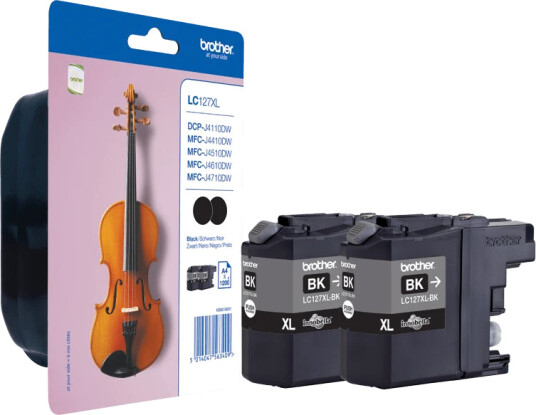 Brother Blekkpatron Pakke LC-127XLBK Sort 2stk Høykapasitet (2x1.200 sider)