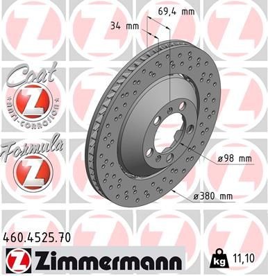 Bremseskive ZIMMERMANN 460.4525.70