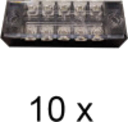 Rekkeklemme, 5 utganger. Pakke med 10 stk.