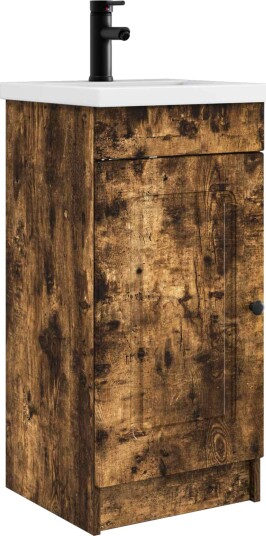 Badmøbel med vask Røkt Eik 42 x 40 x 84,5 cm Konstruert tre Badmøbel med vask Røkt Eik 42 x 40 x 84,5 cm Konstruert tre