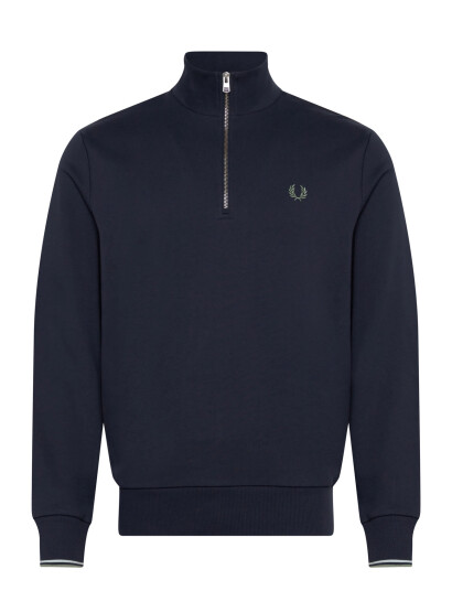 Fred Perry Half Zip Sweatshirt - Navy - S