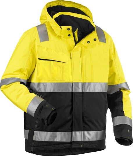 Blåkläder 487019873399XXXL Synlighetsjakke varselgul/svart, vinter Varselgul/Svart, Klær