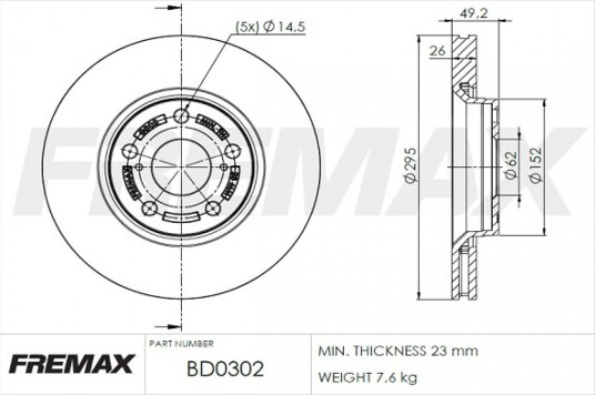 Bremseskive FREMAX BD-0302