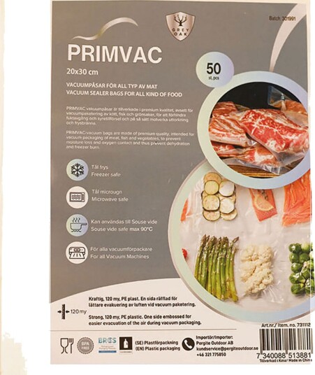 Grey oak Primvac vakuumposer 20 x 30 cm 50 stk. Grey oak Primvac vakuumposer 20 x 30 cm 50 stk.