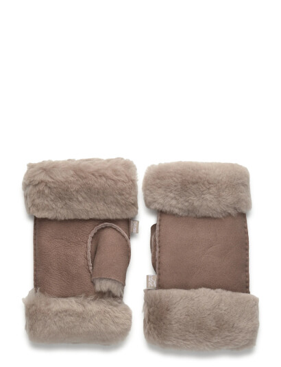 Rosemunde Rhsydney Shearling Half Mittens - Brown - XS/S