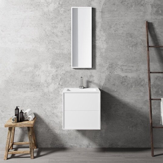 Compact 2 Waterproof 50X40 - Vaskeskap, Matt Hvit SolidTec®