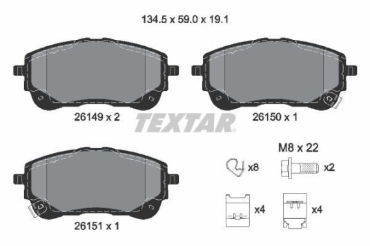 Bremseklosser TEXTAR 2614901 Bremseklosser TEXTAR 2614901