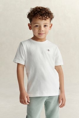 Gant Kids Shield Ss T Shirt White 104 Gant Kids Shield Ss T Shirt White 104
