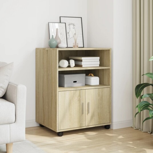  Rulleskap sonoma eik 60x48x81 cm konstruert tre