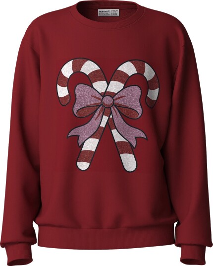 Name It Nkfvertrud Ls Nreg Sweat Bru   RED DAHLIA   146 152