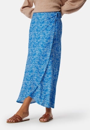BUBBLEROOM Wrap Skirt Blue/Floral M BUBBLEROOM Wrap Skirt Blue/Floral M