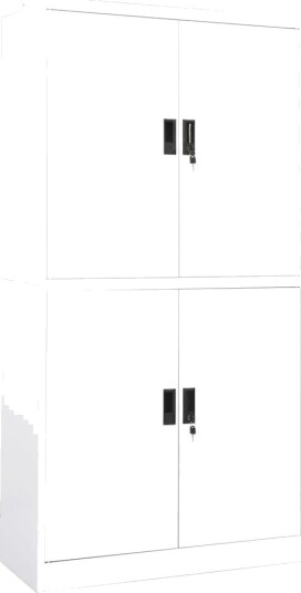 vidaXL Kontorskap hvit 90x40x180 cm stål