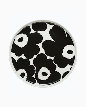 Marimekko Unikko Tallerken 20 cm Svart