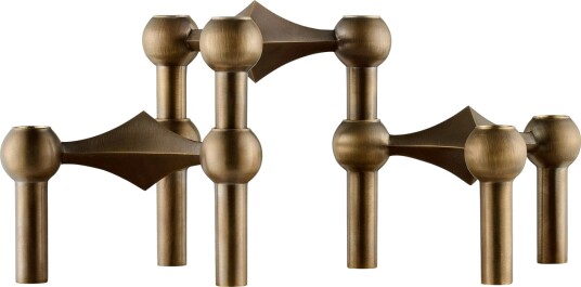 STOFF Nagel 3-pk Lysestake i Bronsert Messing