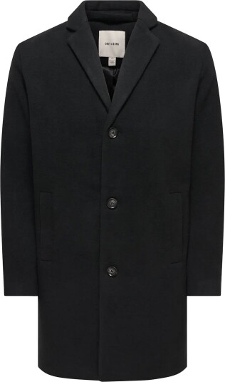 ONLY & SONS Onsrunne Wool Coat Otw Vd Black L ONLY & SONS Onsrunne Wool Coat Otw Vd Black L