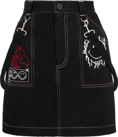 Hell Bunny Goth Kort skjørt Hell Bunny x Smiley Originals Dylan Skirt S til M Damer svart