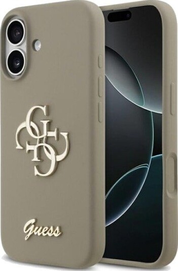 GUESS Silicone Big 4G Script Case for iPhone 17 - Brown