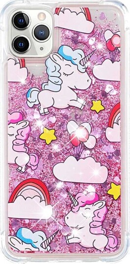 Trolsk Mobildeksel med Flytende Glitter Enhjørning (iPhone 11 Pro)