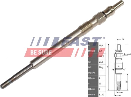 Glødeplugg FAST FT82720