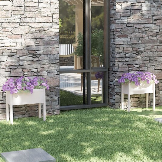 vidaXL Plantekasser 2 stk hvit 70x31x70 cm heltre furu vidaXL Plantekasser 2 stk hvit 70x31x70 cm heltre furu