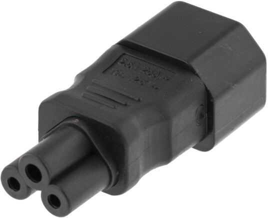 Deltaco IEC C14 til C5 Strømadapter 250V 2.5A Svart