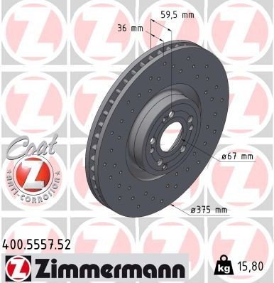 Bremseskive ZIMMERMANN 400.5557.52
