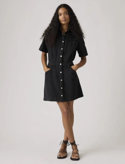 Levi"s® Ss Logan Western Dress Capturi Black M