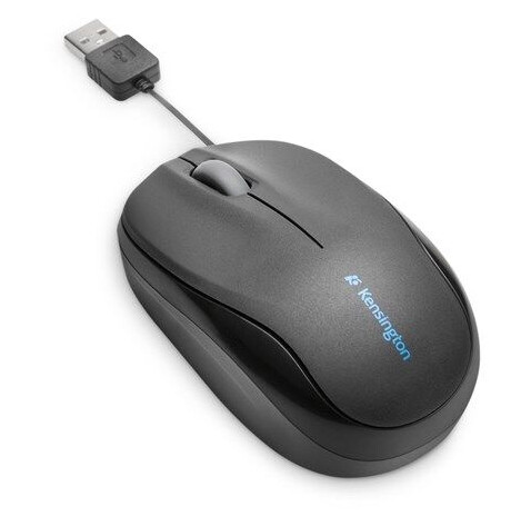 Kensington Mus uttrekkbar kabel ProFit™ Mobile - Mus - Optisk - Svart