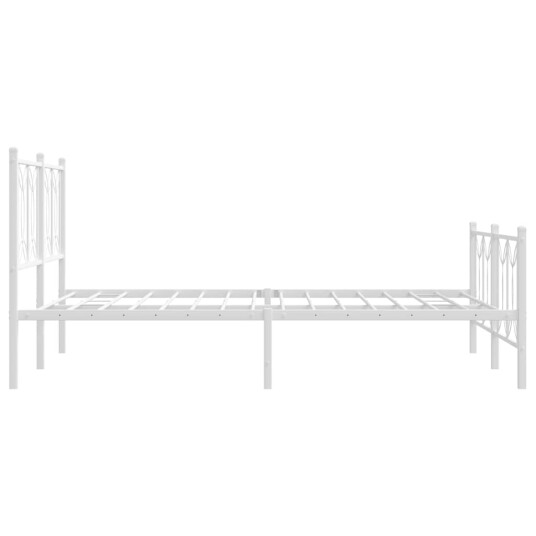 Sengeramme i metall med hode- og fotgavl hvit 135x190 cm 8721102644573 Sengeramme i metall med hode- og fotgavl hvit 135x190 cm 8721102644573