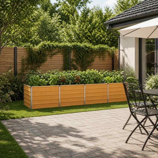 vidaXL Hevet Hagebed Naturlig 320 x 80 x 55 cm kaldvalset stål