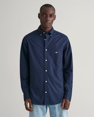 Poplinskjorte i regular fit MARINE XXXL