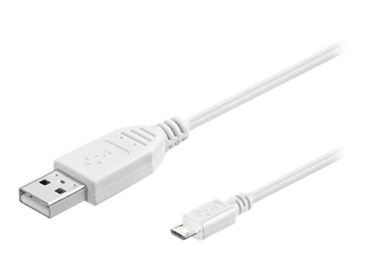 MicroConnect Micro USB Cable, White, 0.3m