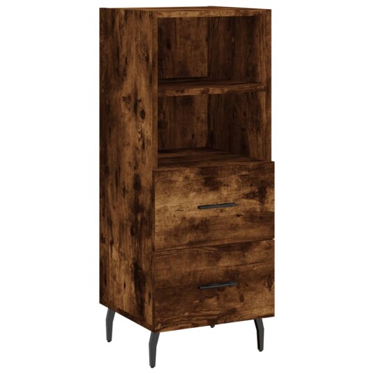 vidaXL Highboard røkt eik 34,5x34x180 cm konstruert tre 8720845497002