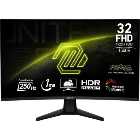 MSI MAG 32C6X 32" Gaming Lcd-Skjerm Kurvet 1920x1080 250Hz MSI MAG 32C6X 32" Gaming Lcd-Skjerm Kurvet 1920x1080 250Hz