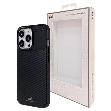 Saii Karbonfiber iPhone 13 Pro TPU Deksel Svart