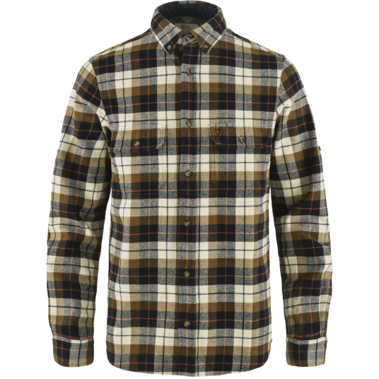 Fjellreven Men"s Singi Heavy Flannel Shirt Chalk White-Dark Navy XL